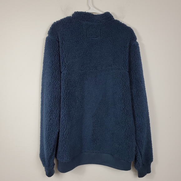 Abercrombie & Fitch Navy Blue High Pile Fleece 1/4 Zip - Picture 3 of 5